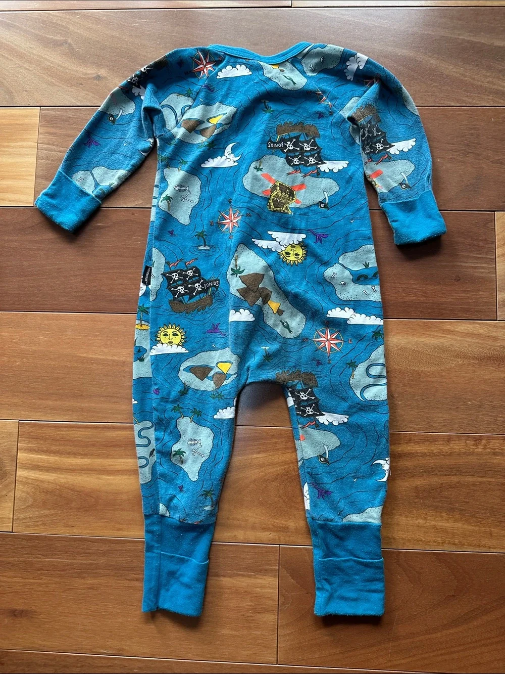 Bonds Blue Pirate Map Zippy Pjs 6-12m